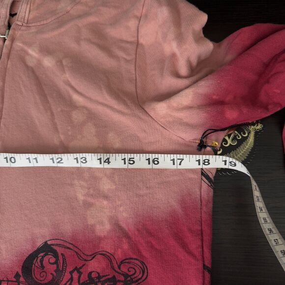 Key Closet Jacket Womens Large Koi Fish Studded Y2K Hoodie Tattoo Art Asian NEW - Picture 8 of 10